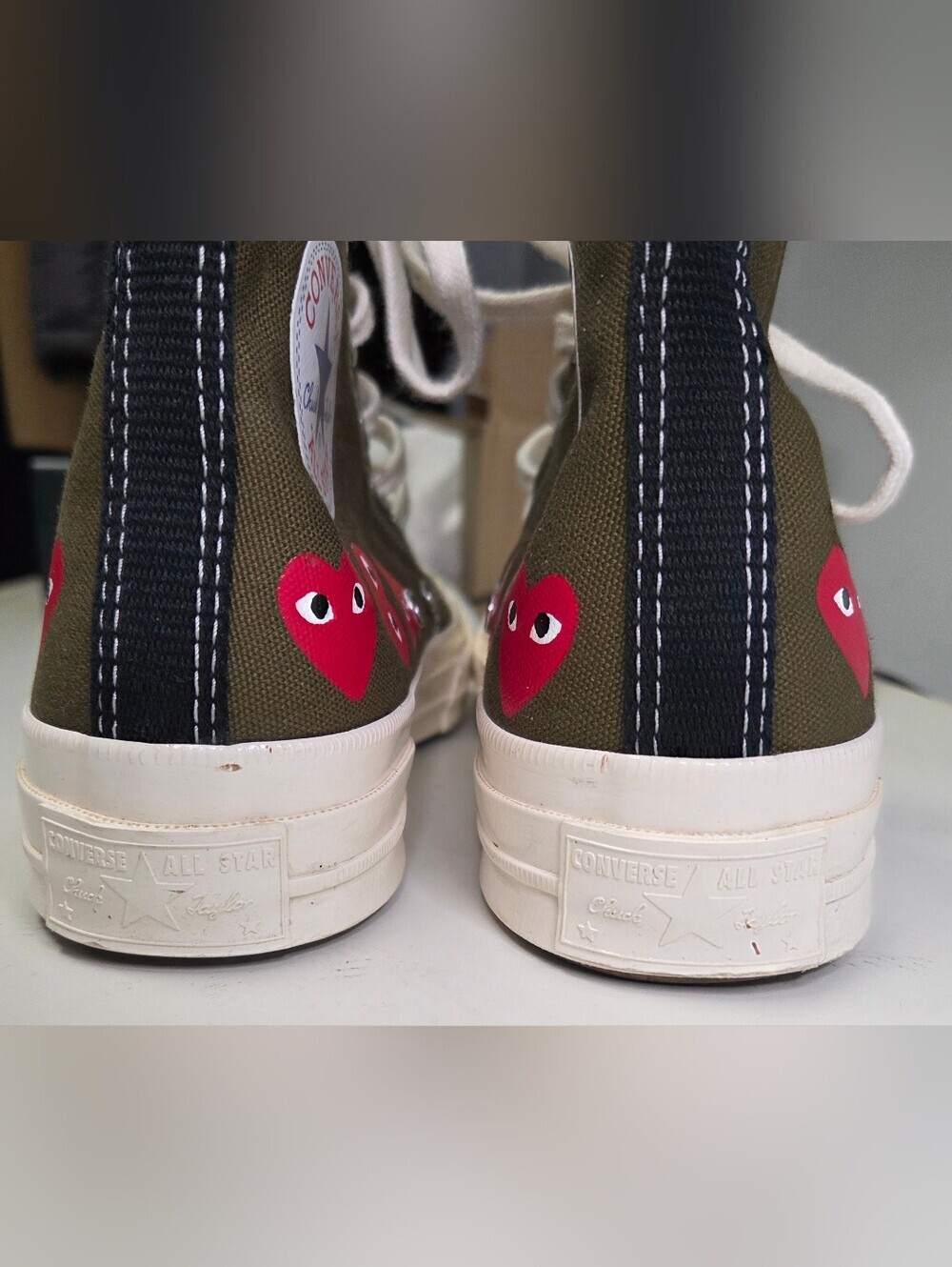 Comme des Garçons Play x Converse Chuck 70 Top High Multi Heart Womens Sz 7 - Picture 7 of 15